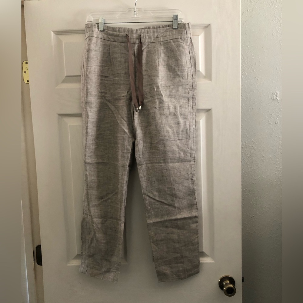 Reiss Gray and Cream Chinos 100% Linen